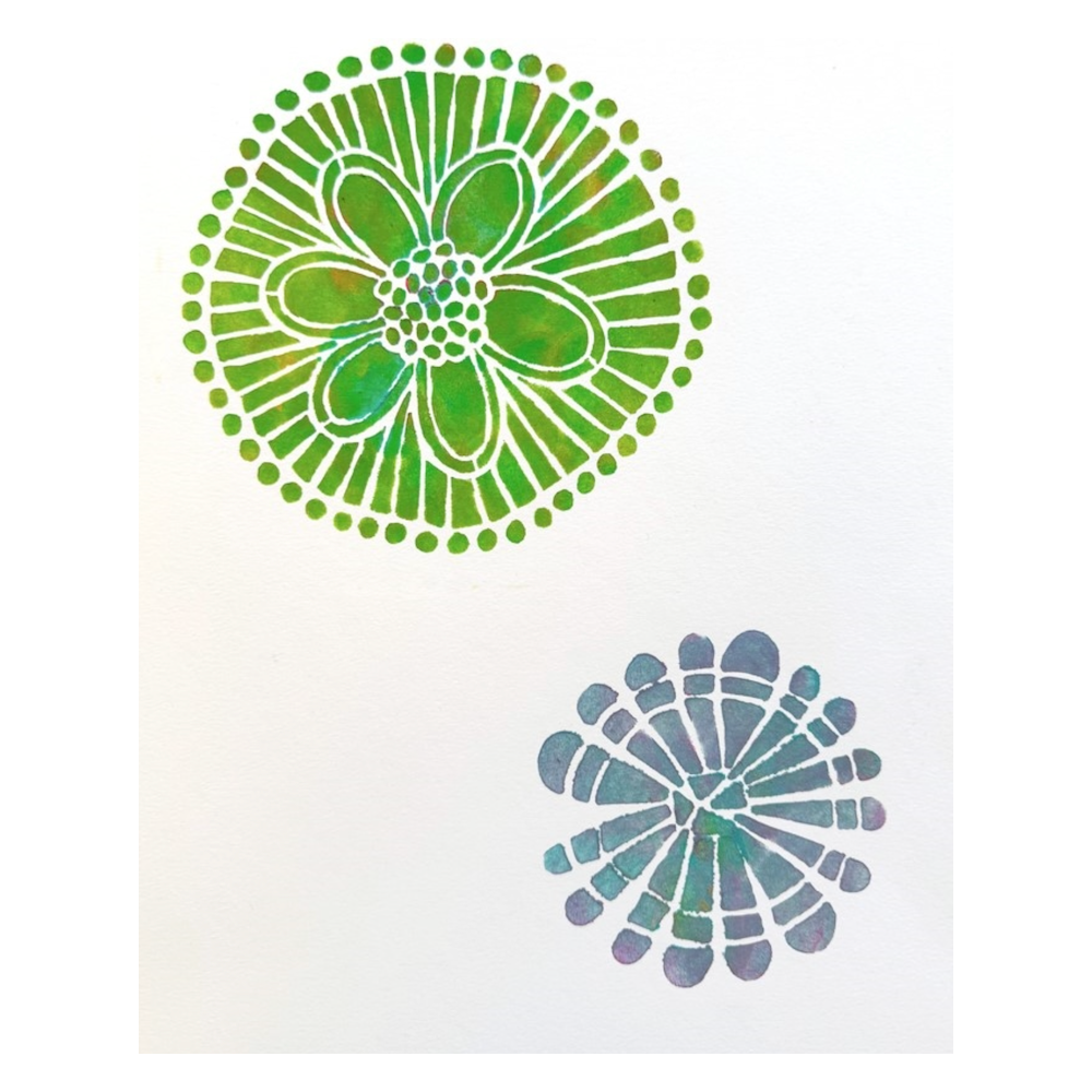StencilGirl Folksy Flower Stencil sa1017 green