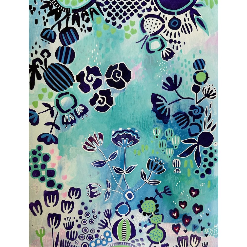 StencilGirl Garden Joy Large Stencil ll1035 blue