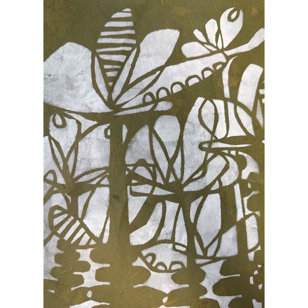 StencilGirl Imagined Florals Stencil ll1050 green