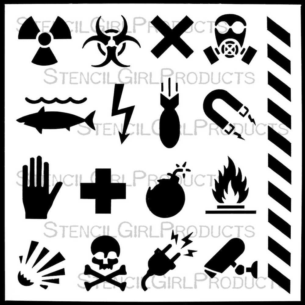 StencilGirl Industrial Labels Stencil sa1056