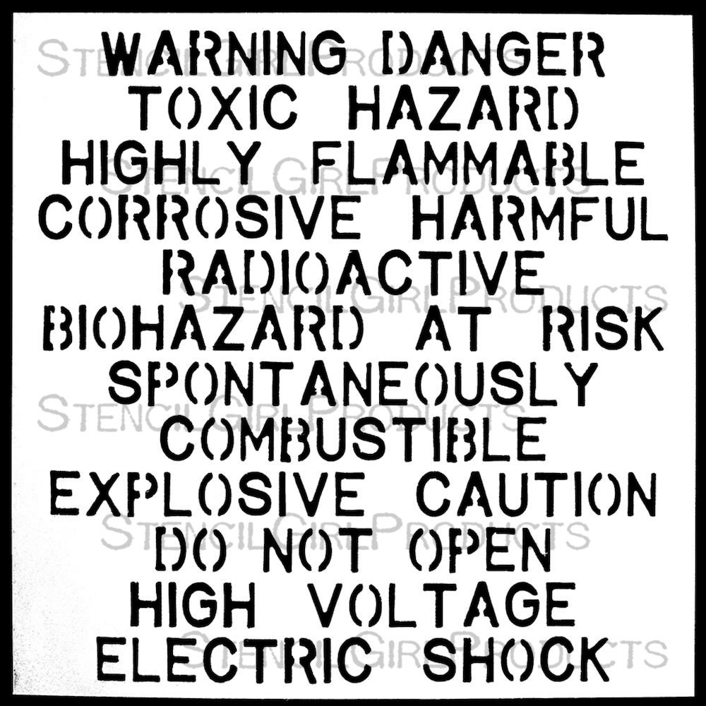 StencilGirl Industrial Wordage Stencil sa1057