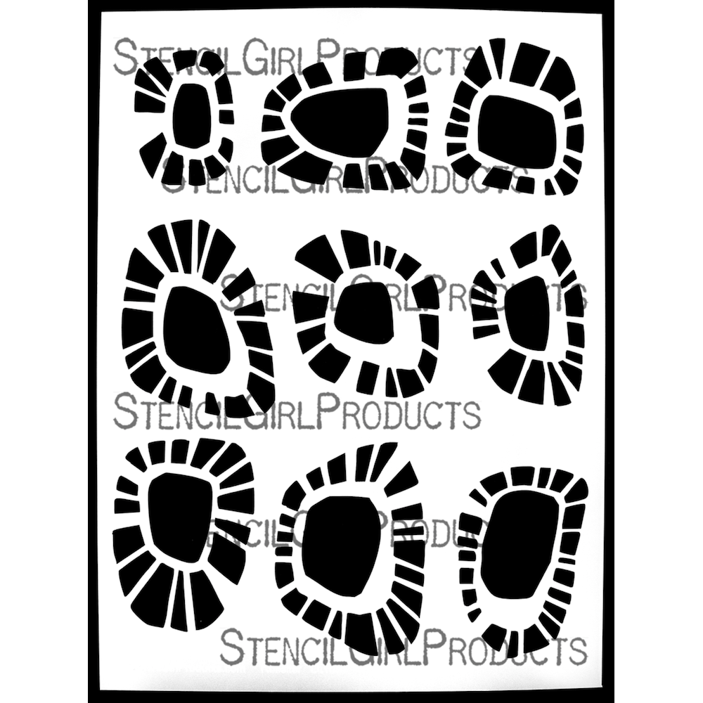 StencilGirl Mid Century Inspired Shapes Stencil ll1052