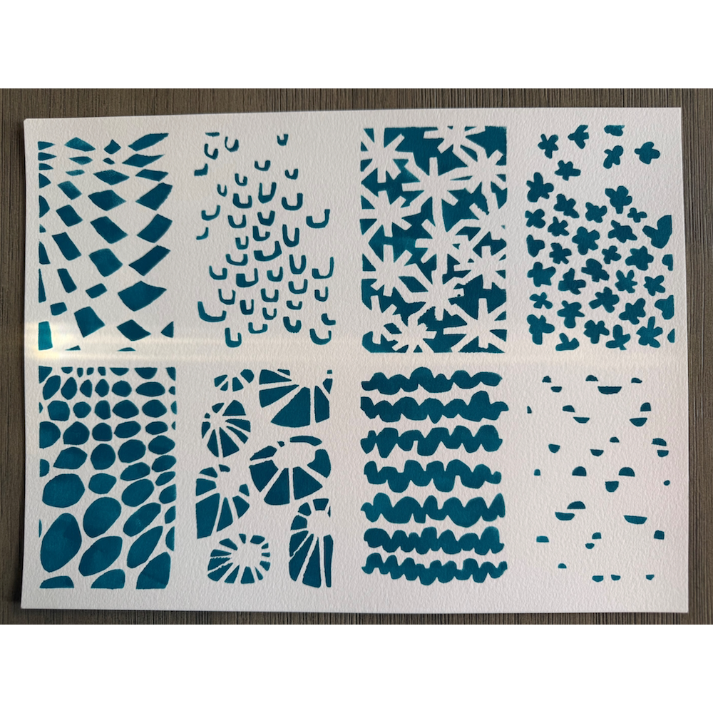 StencilGirl Mini Modern Shapes Stencil ll1065 blue