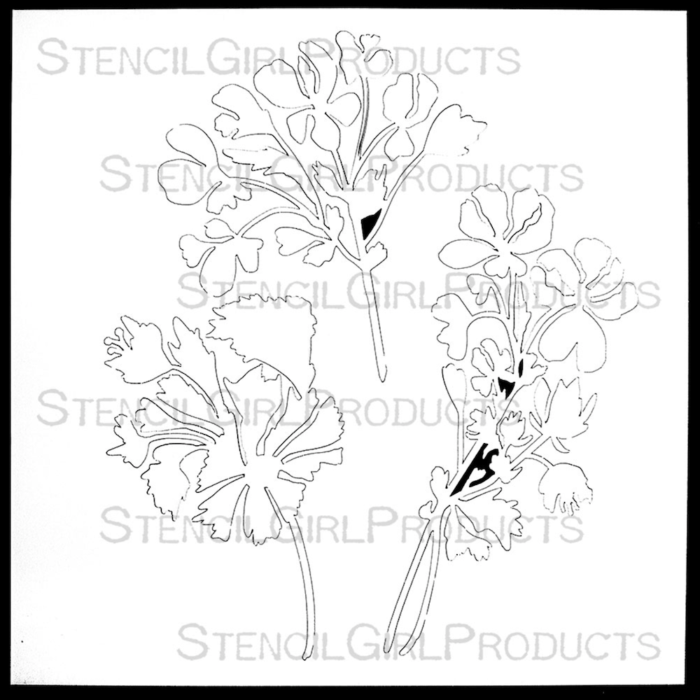 StencilGirl Petite Stem Mask Stencil sa1053 outline