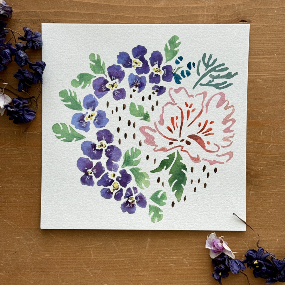 StencilGirl Petite Vine Stencil sa1054 watercolor