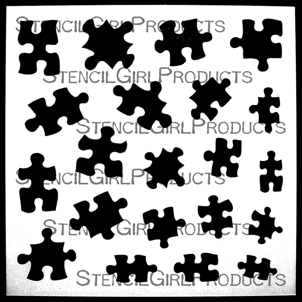 StencilGirl Puzzle Pieces Stencil sa1016