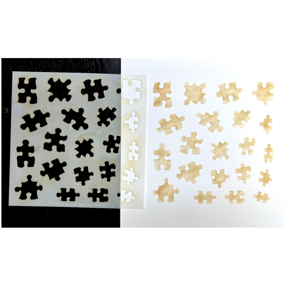 StencilGirl Puzzle Pieces Stencil sa1016 sample