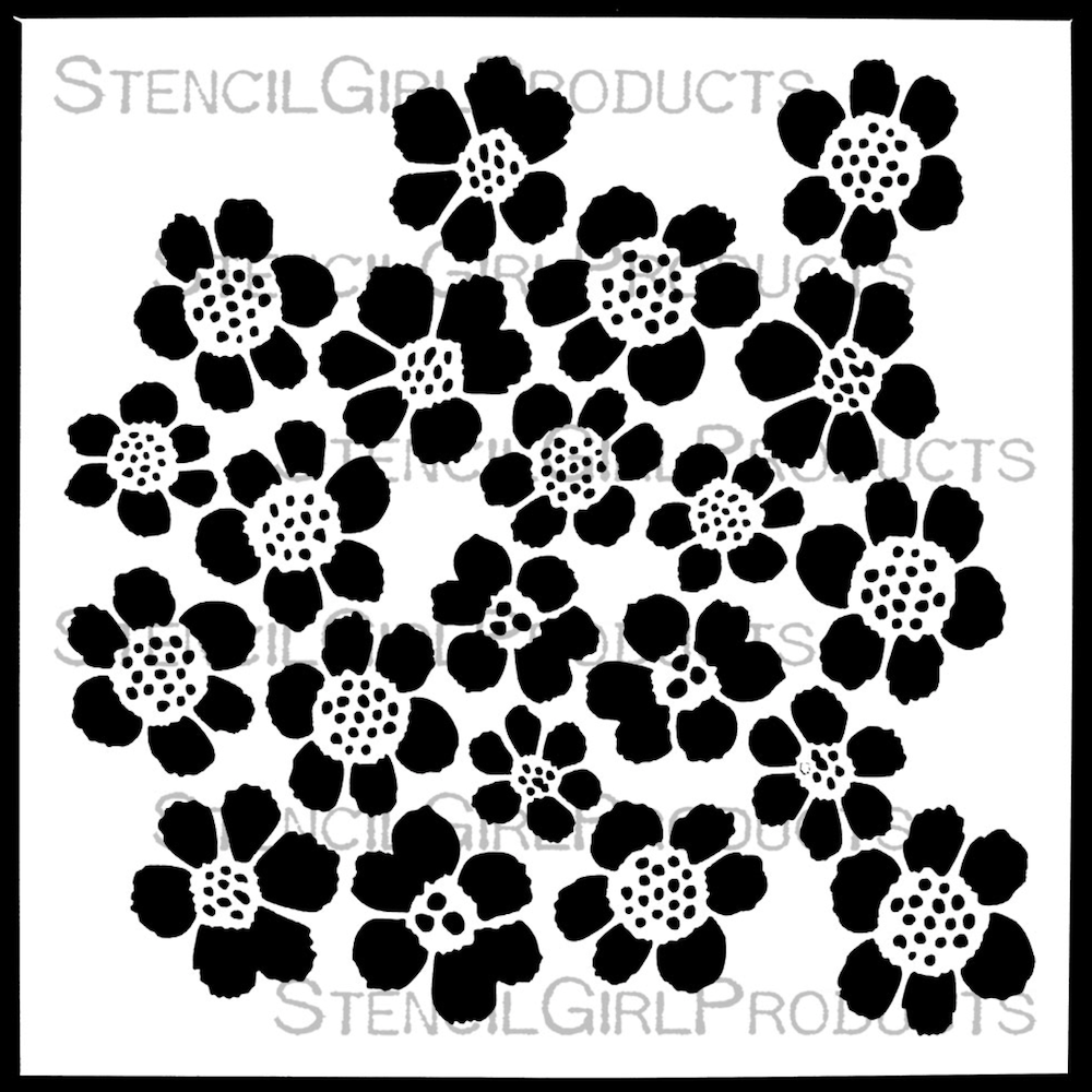 StencilGirl Wildflower Scatter Stencil sa1043