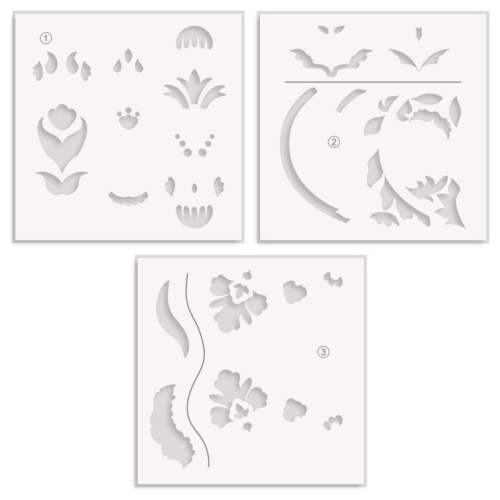 Altenew Blooming Motifs Simple Coloring Stencils alt10030 layering guide