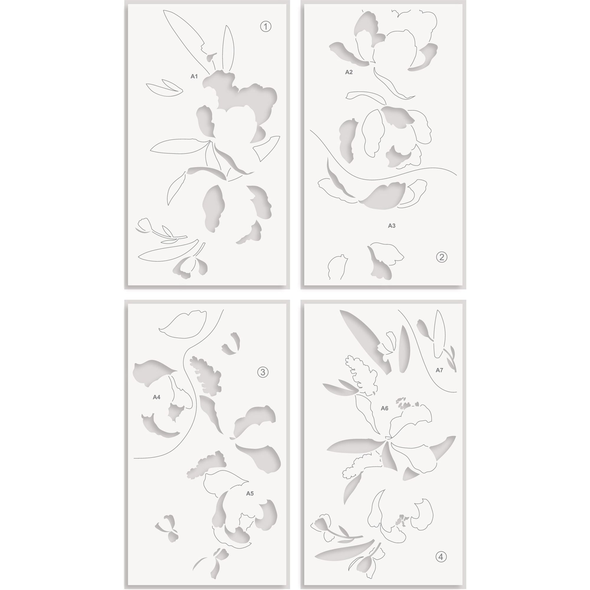 Altenew Peony and Lilac Swag Simple Coloring Stencils alt10146 layering guide