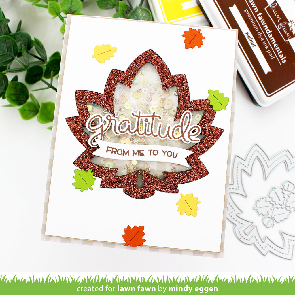 Lawn Fawn Stitched Maple Leaf Frame Dies lf3249 gratitude | color-code:alt1
