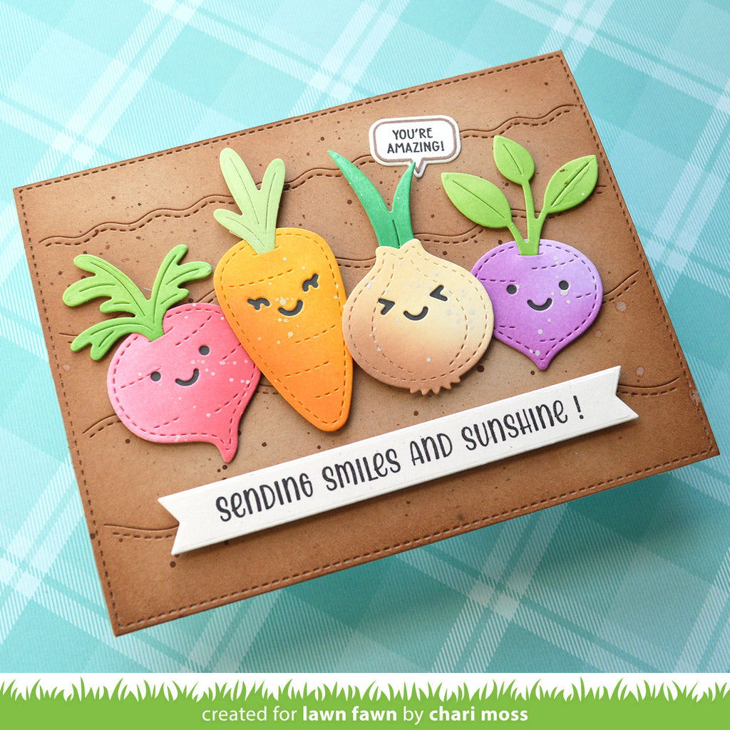 Lawn Fawn Stitched Root Veggies Dies lf3374 Sending Smiles