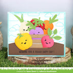 Lawn Fawn Stitched Root Veggies Dies lf3374 Veggie Happy