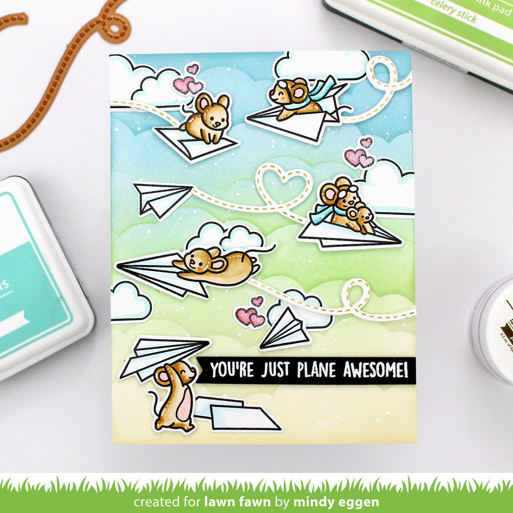 Lawn Fawn Set Just Plane Awesome Clear Stamps and Dies lfsjpa foiled scene | color-code:alt1