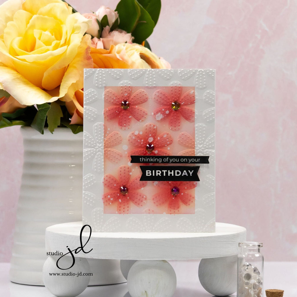 Simon Says Stamp Embossing Folder Stitched Flowers sf497 STAMPtember Birthday Card | color-code:ALT02