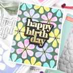 Simon Says Stamp Embossing Folder Stitched Flowers sf497 STAMPtember Birthday Card