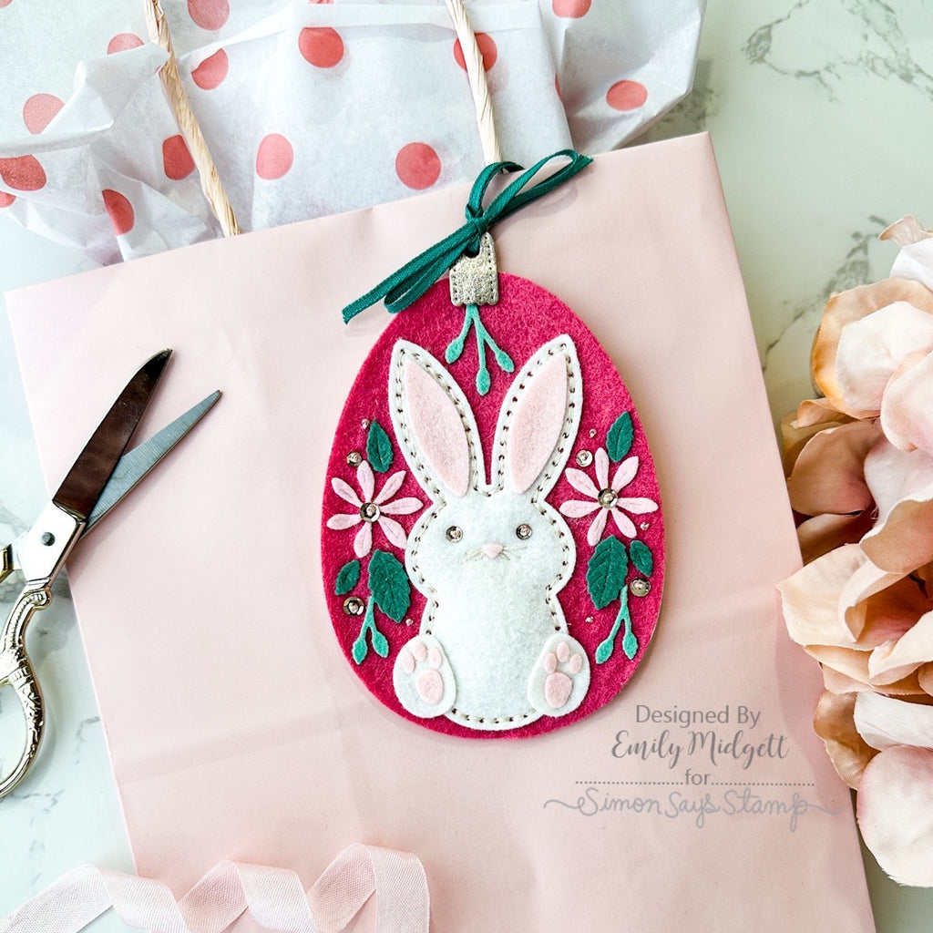 Simon Says Stamp Stitching Bunny Wafer Dies s1111 Beautiful Moments Felt Bunny Tag | color-code:ALT07