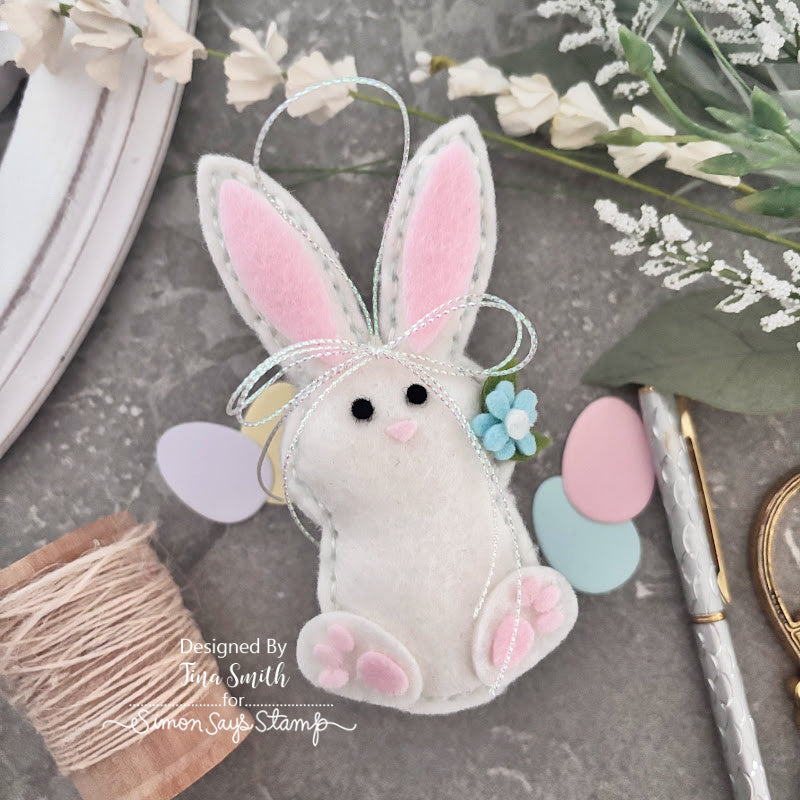 Simon Says Stamp Stitching Bunny Wafer Dies s1111 Beautiful Moments Felt Bunny
