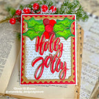 Simon Says Stamp Stitching Holly and Berries Wafer Dies s1101 DieCember Holiday Card