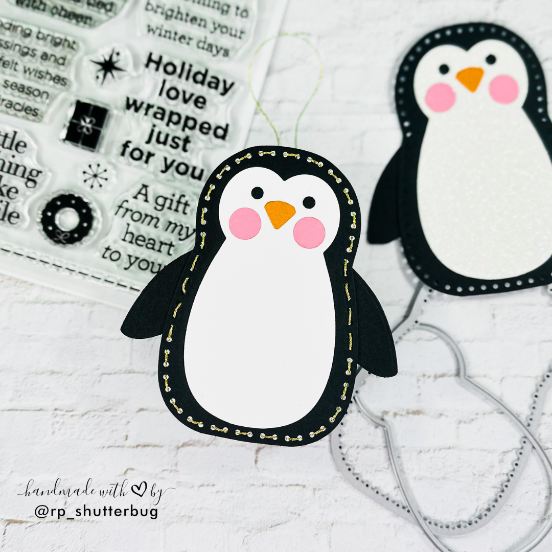 Simon Says Stamp Stitching Penguin Wafer Dies s1103 DieCember Ornament