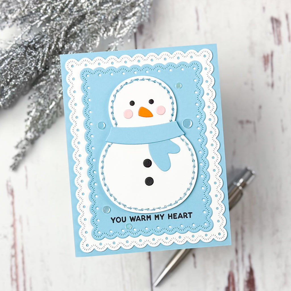 Simon Says Stamp Stitching Snowman Wafer Dies s1102 DieCember Winter Card