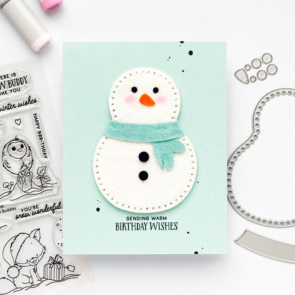 Simon Says Stamp Stitching Snowman Wafer Dies s1102 DieCember Winter Birthday Card