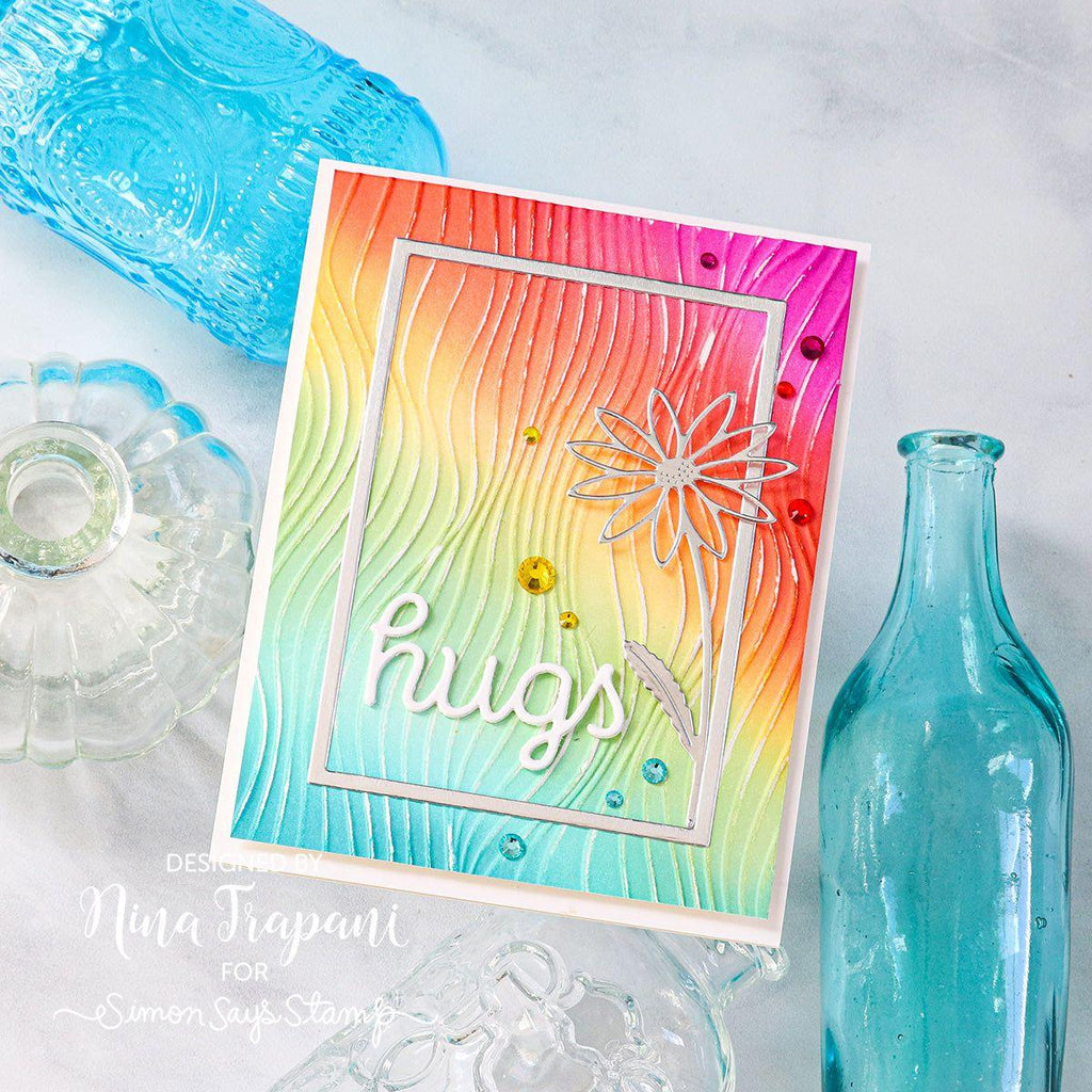 Simon Says Stamp Embossing Folder Streaming sf406 Be Bold Hugs Card