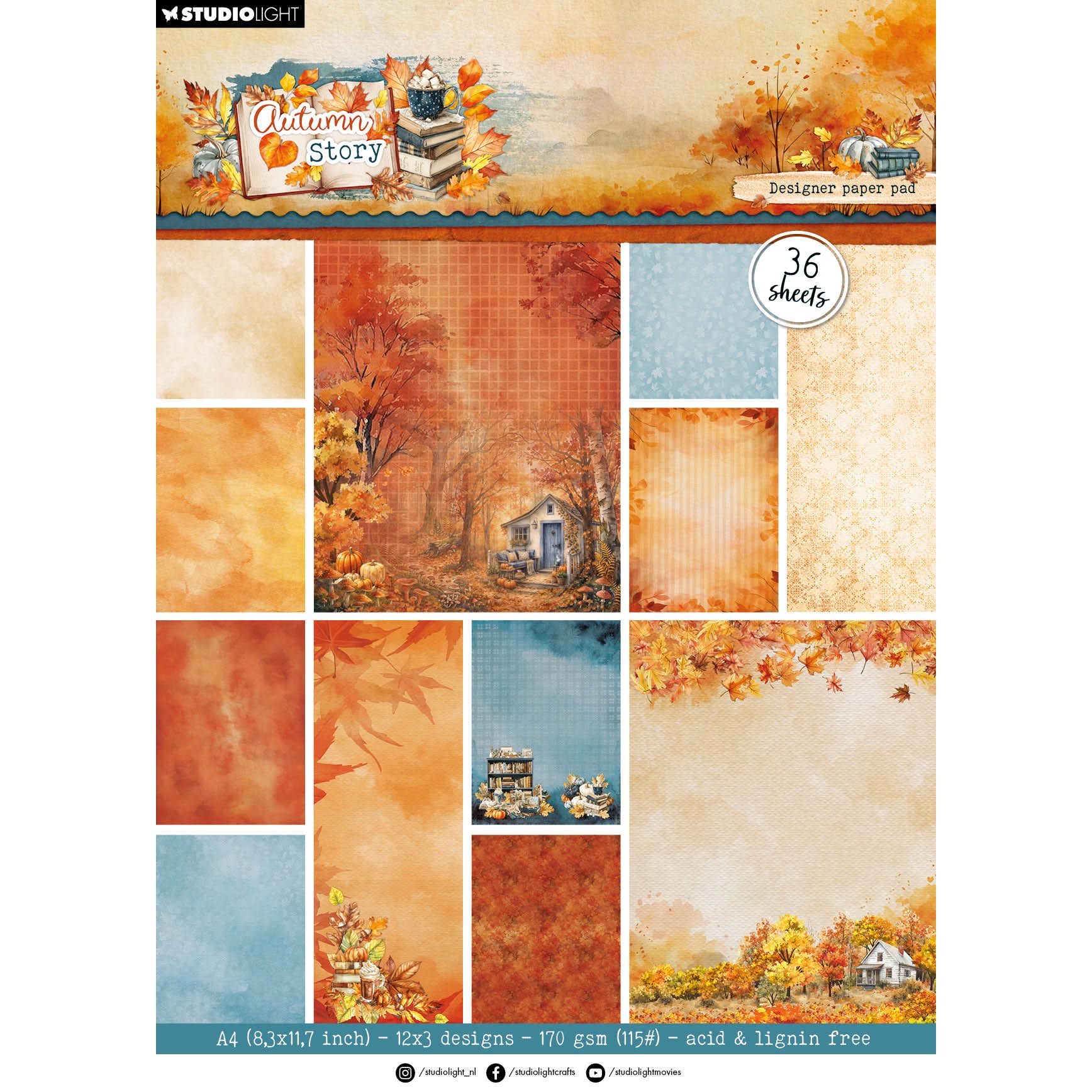 Studio Light Autumn Story Background Paper sl-as-dpp500