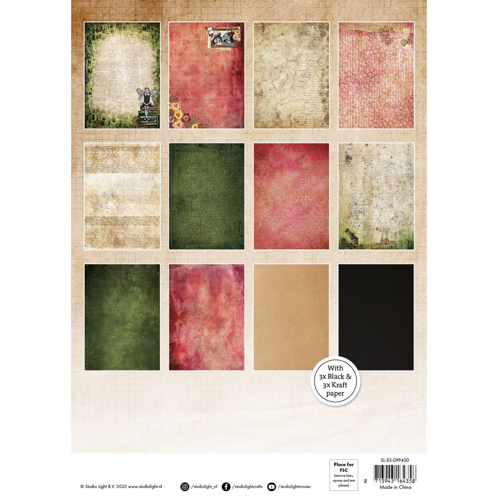 Studio Light Background Papers Designer Pad Grunge Collection sl-gr-dpp400 sheets