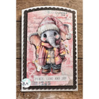 Studio Light Candy Christmas Collage 8x8 Paper Pad Essentials ccl-es-cpp497 elephant snow hat lights peace love and joy card
