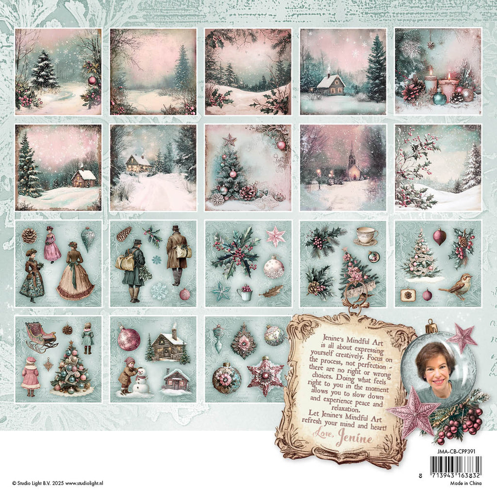 Studio Light Christmas Blush Backgrounds and Elements 8x8 Collage Paper Pad jma-cb-cpp391 sheets