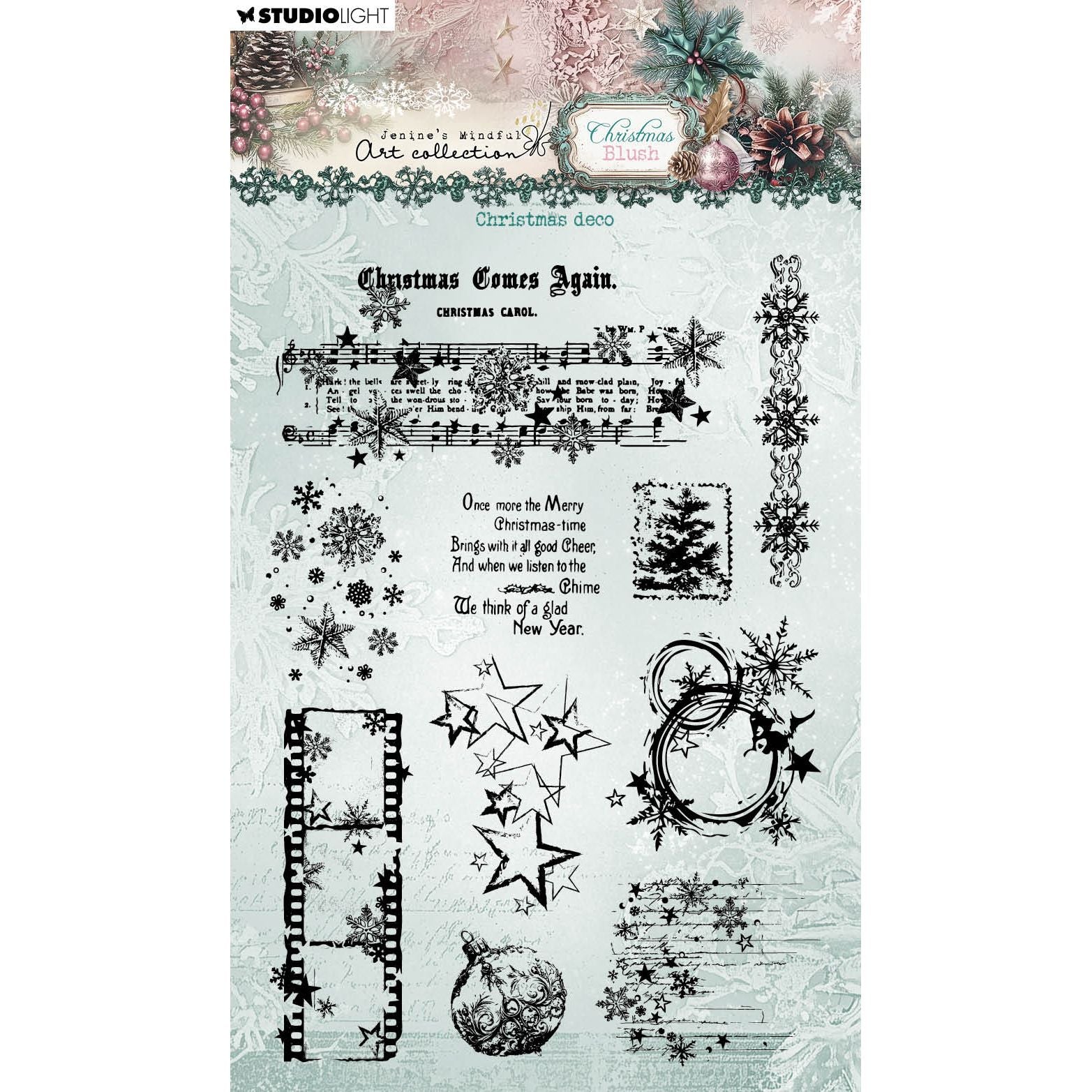 Studio Light Christmas Blush Christmas Deco Clear Stamps jma-cb-stamp883