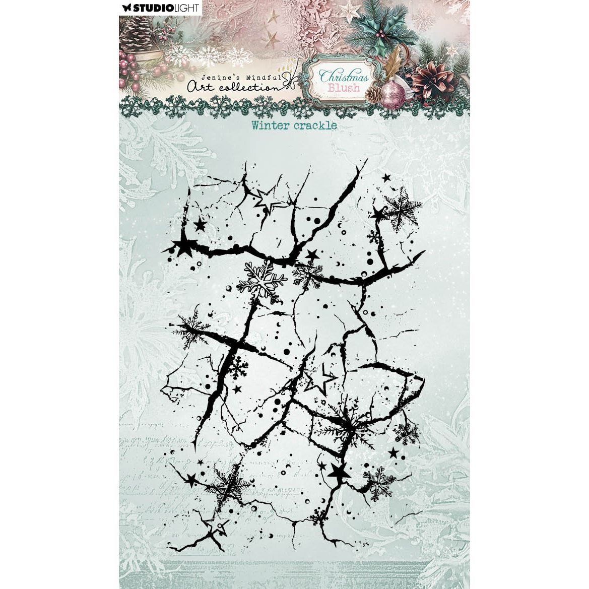Studio Light Christmas Blush Winter Crackle Clear Stamp jma-cb-stamp885