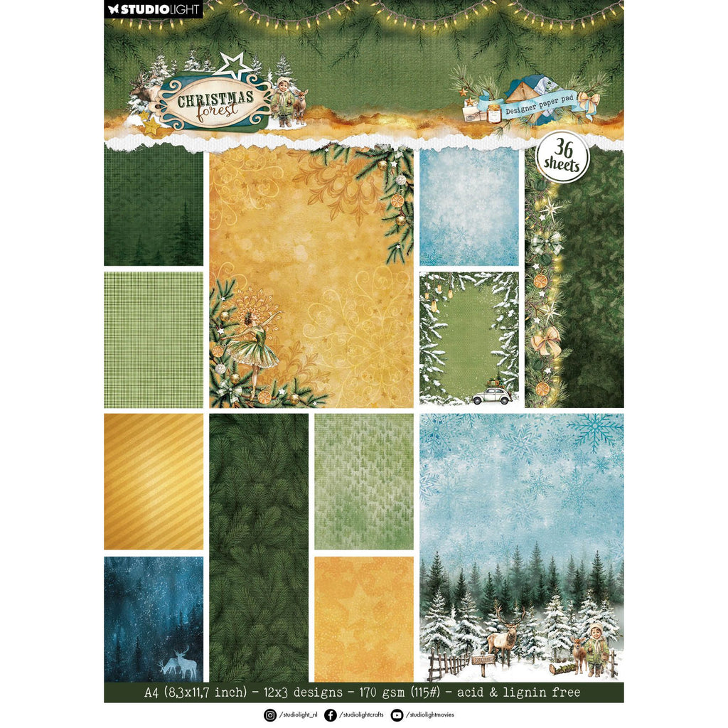 Studio Light Christmas Forest Background Paper sl-cf-dpp474