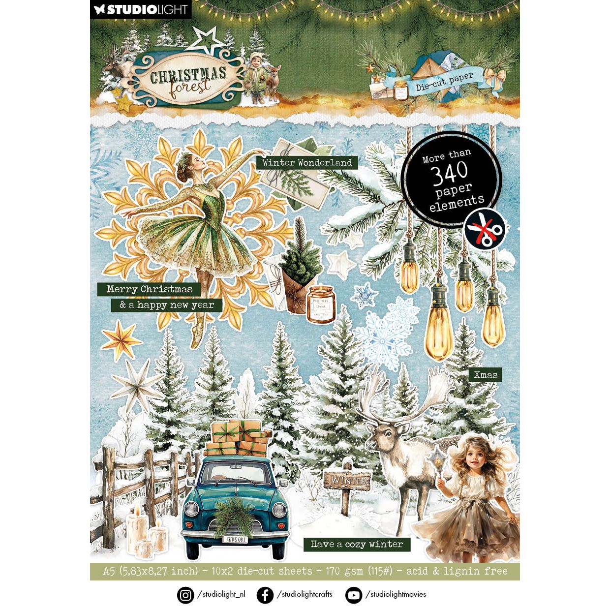 Studio Light Christmas Forest Die Cut Paper Pad Elements sl-cf-dcpp475