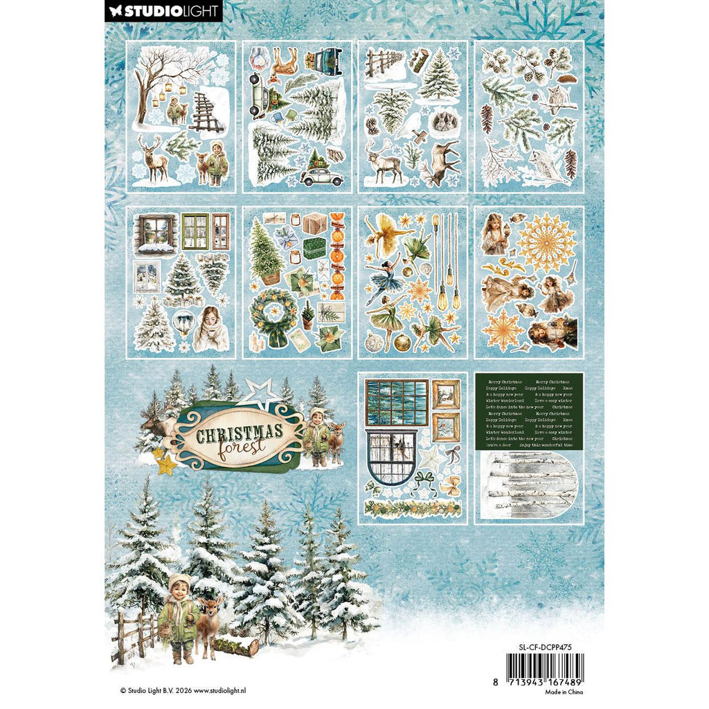 Studio Light Christmas Forest Die Cut Paper Pad Elements sl-cf-dcpp475 stickers
