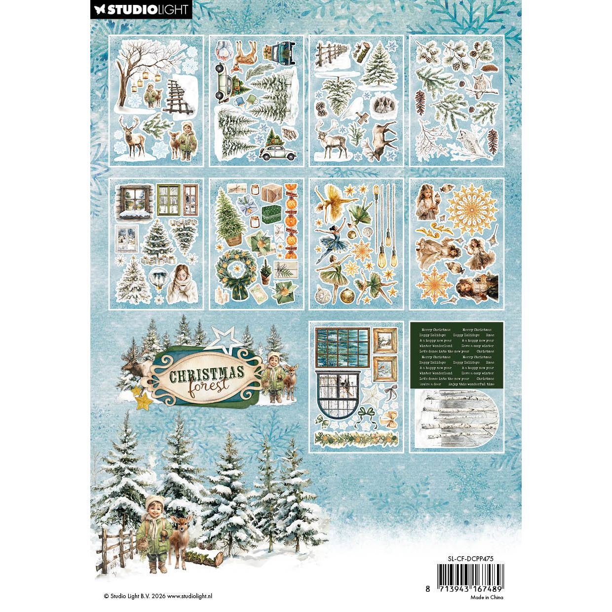 Studio Light Christmas Forest Die Cut Paper Pad Elements sl-cf-dcpp475 stickers