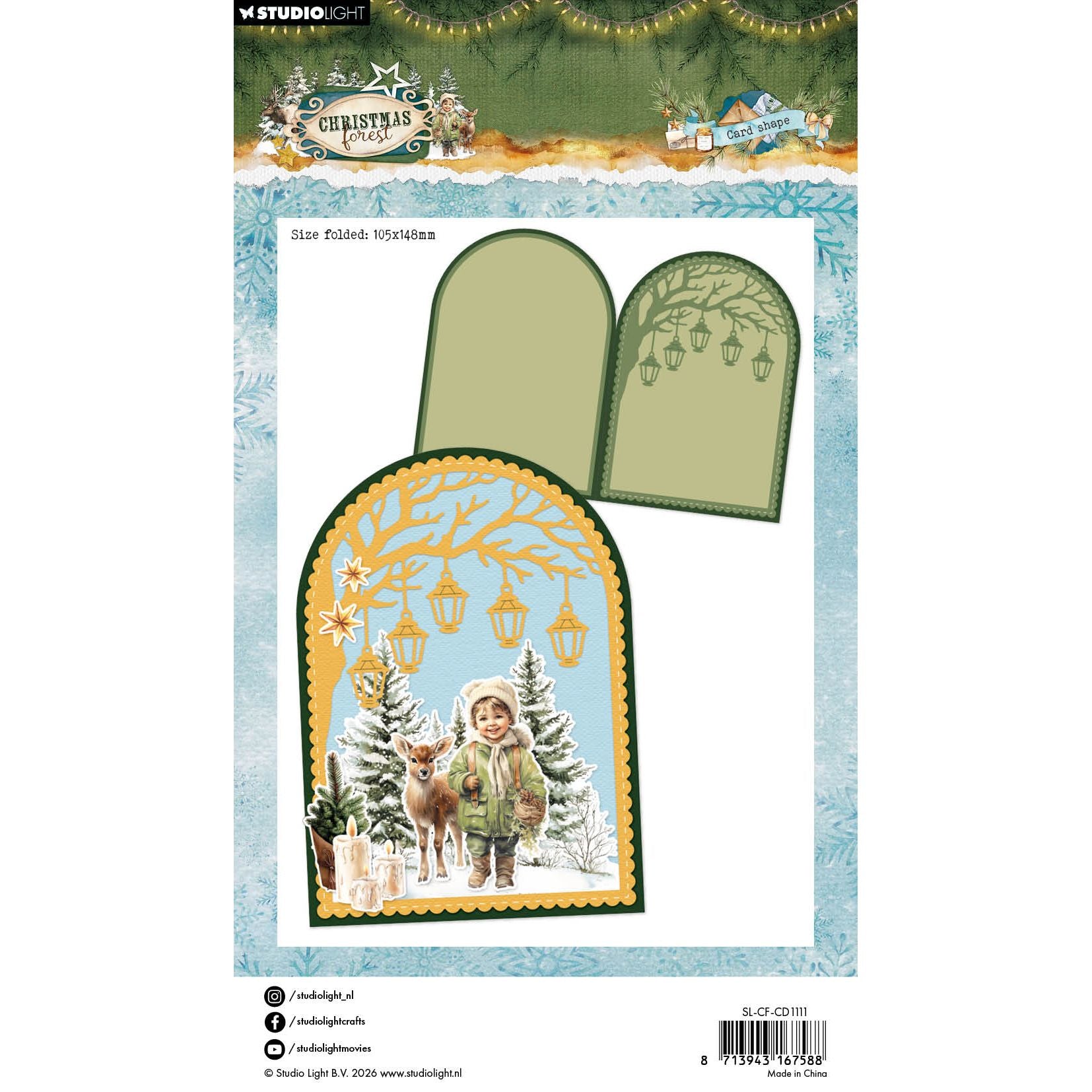 Studio Light Christmas Forest Folded Card Shape Dies sl-cf-cd1111 line work