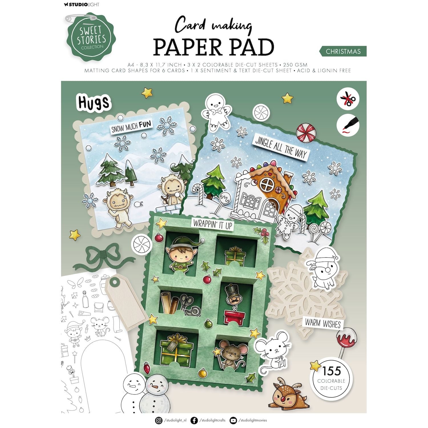Studio Light Christmas Sweet Stories Card Making Pad sl-ss-cmp44