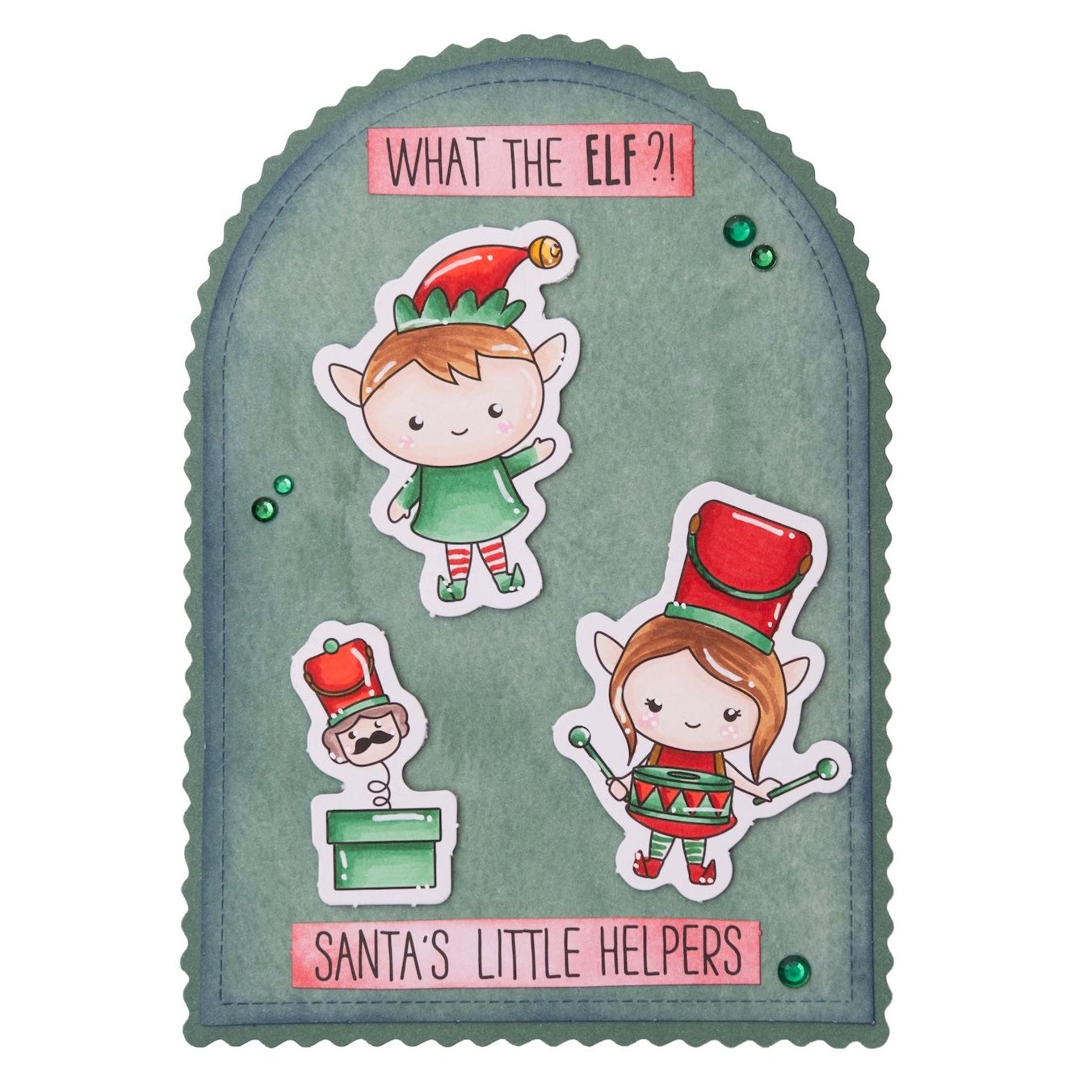 Studio Light Christmas Sweet Stories Card Making Pad sl-ss-cmp44 elf with drums boy elf santa's little helpers card
