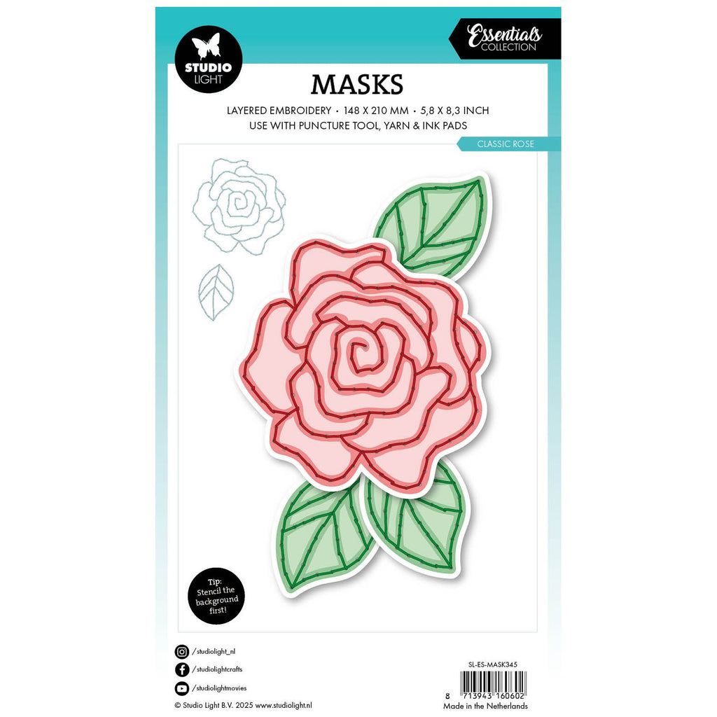 Studio Light Classic Rose Essentials Embroidery Mask sl-es-mask345 package back