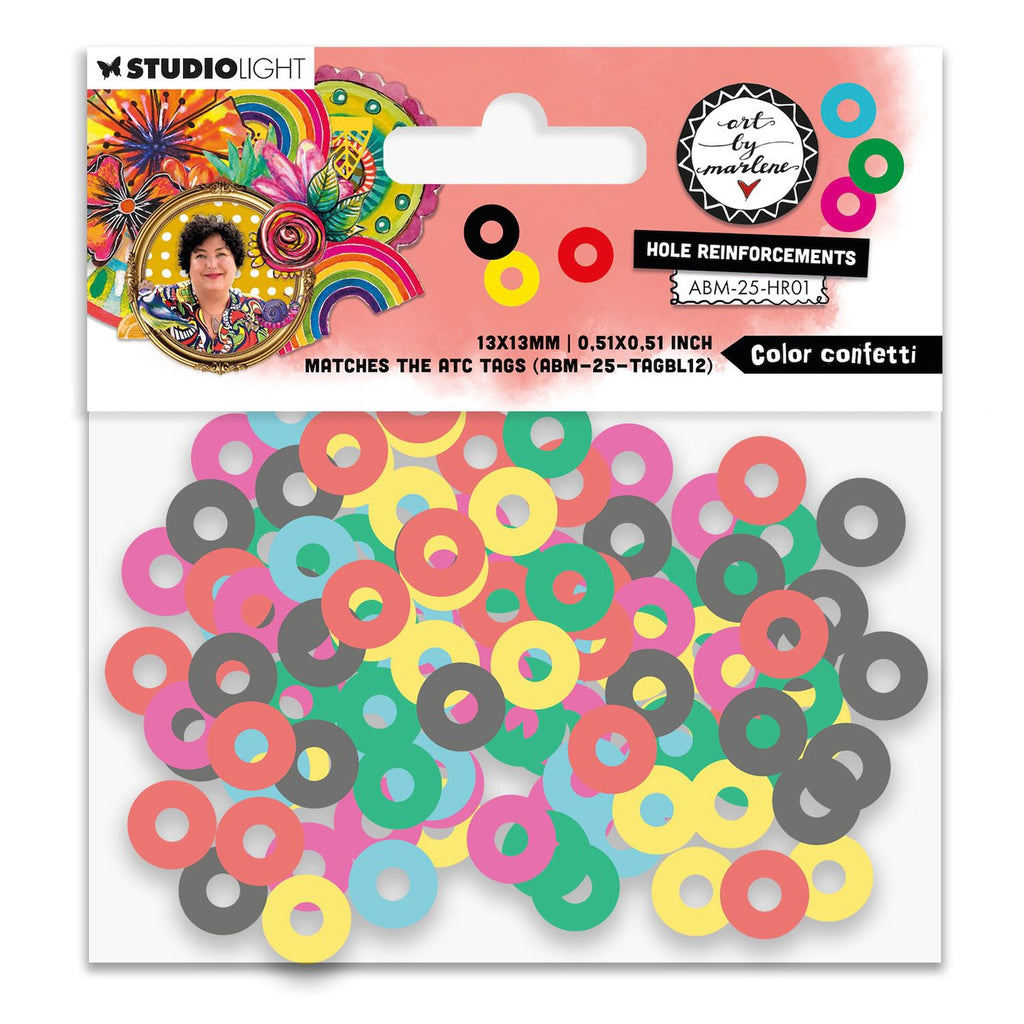 Studio Light Color Confetti Hole Reinforcements abm-25-hr01