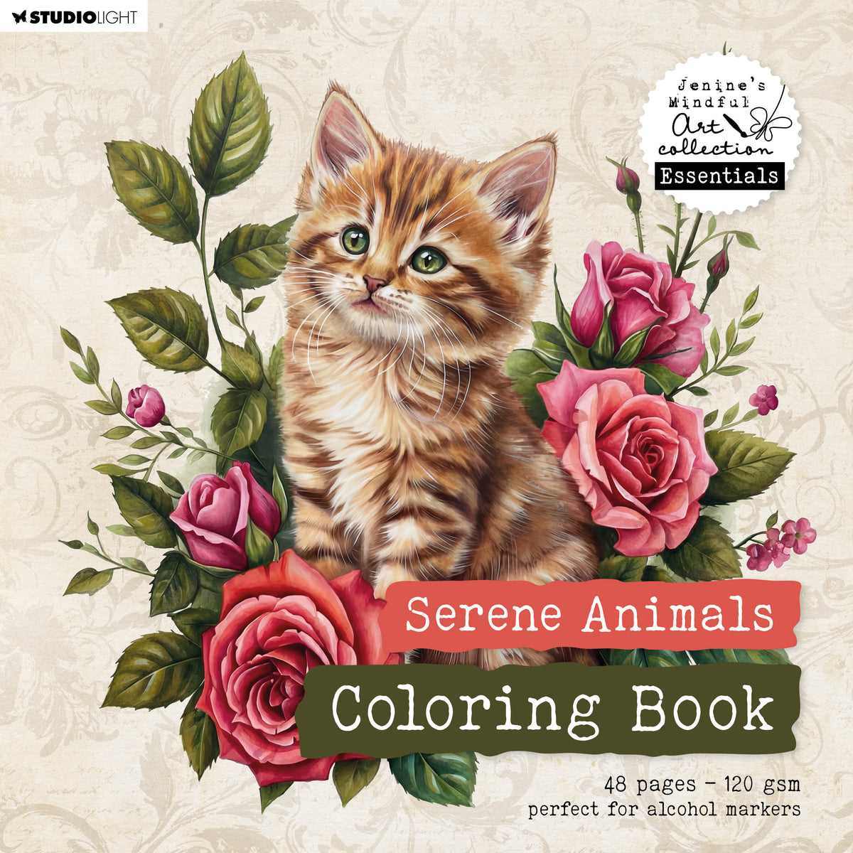 Studio Light Coloring Book Serene Animals Essentials jma-es-cb19