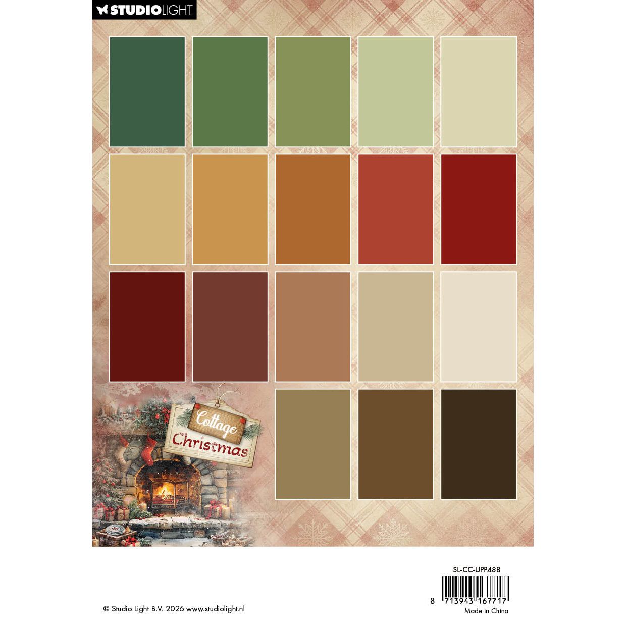 Studio Light Cottage Christmas Unicolor Paper Pad sl-cc-upp488 cardstock