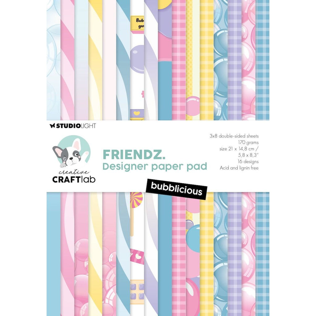Studio Light Designer 8x6 Paper Pad Bubblicious Friendz ccl-fr-dpp358