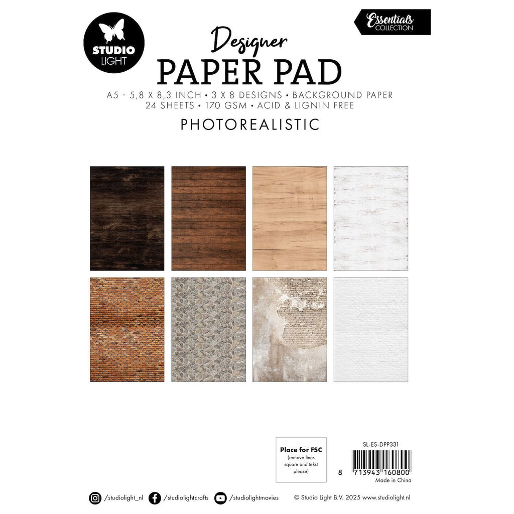 Studio Light Designer Paper Pad Photorealistic sl-es-dpp331 pages