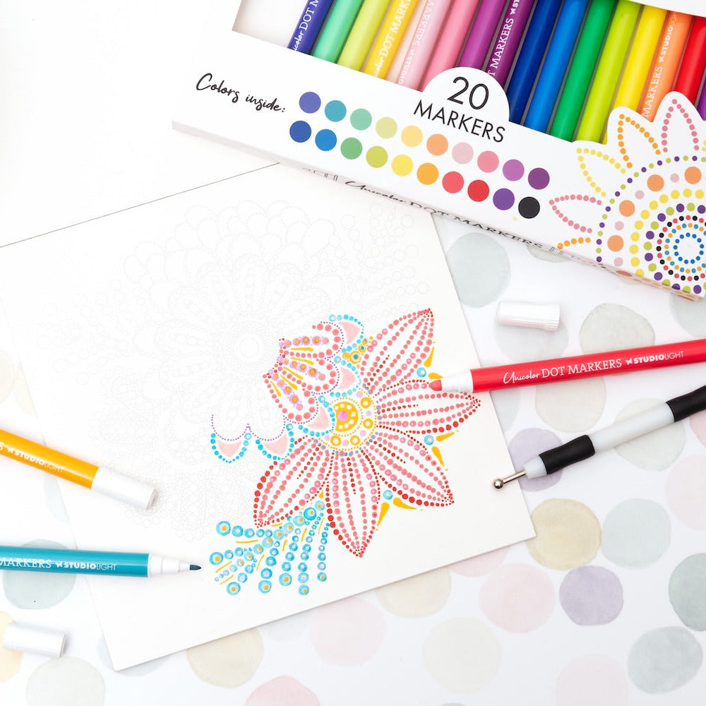 Studio Light Dot Mandalas and Patterns Coloring Pages sl-es-cp455 marker