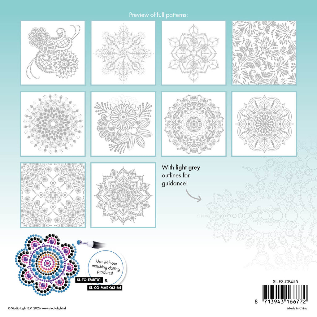 Studio Light Dot Mandalas and Patterns Coloring Pages sl-es-cp455 sheets