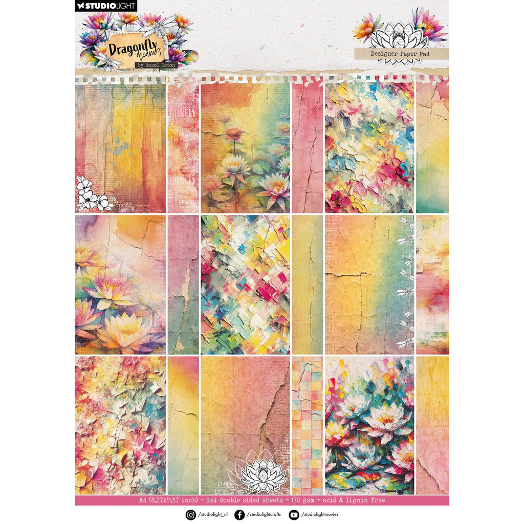 Studio Light Dragonfly Dreams Background Paper Pad he-dd-dpp405
