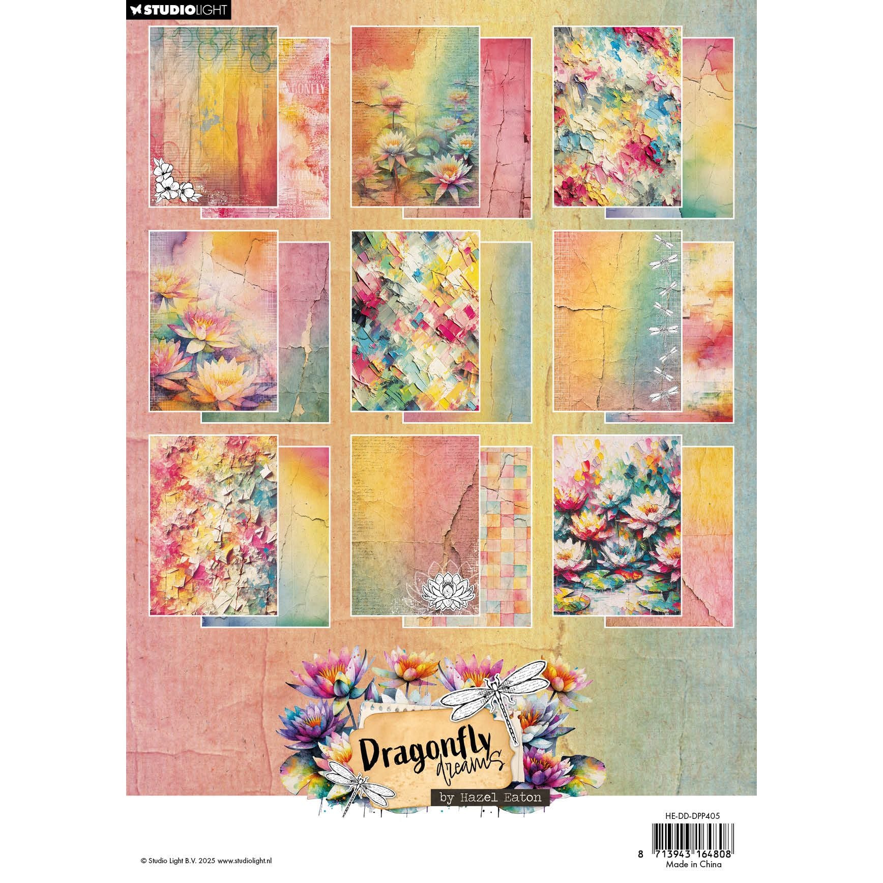 Studio Light Dragonfly Dreams Background Paper Pad he-dd-dpp405 package back